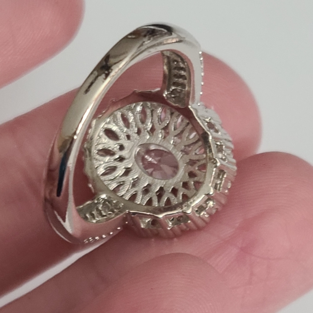 925 Stunning CZ Ring And Band Pave Wedding Engagement Sz 5 6 7 New SPARKLY - Picture 12 of 17